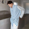 Satin Splice Stripe Fine Long Shirt
