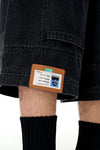 Y2K Yıkanmış Jean Şort, yan görünüm — Navra Wear