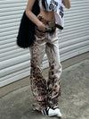 Wild Print Low Rise Bell Denim