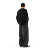 Black Relaxed Utility Denim Trousers