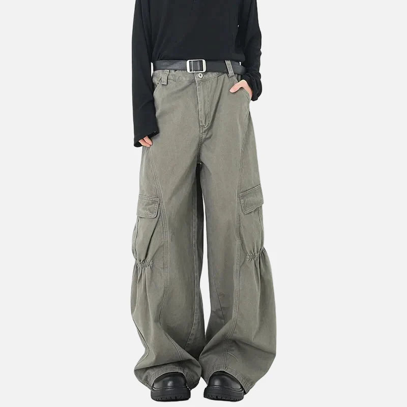 2000s Classic Pintuck Wide Leg Street Pants