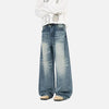 Elevated Cracked Rinse Easy Cut Bell Leg Denim