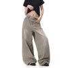 Yıkanmış Baggy Jean Pantolon, yakın çekim — Navra Wear