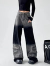 Heritage Black Grey Relaxed Wide Denim