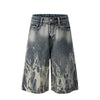 Blaze Print Denim Shorts