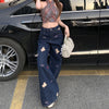 Classic Premium Bear Print Bell Leg Denim