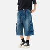 Faded Easy Cut High Street Utility Denim Shorts