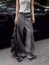 Minimal Check Wide-Leg