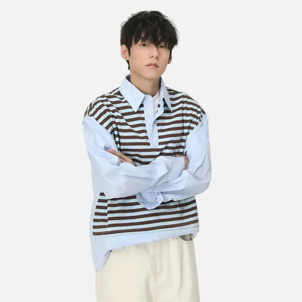Collegiate Layered Stripe Campus Shirt alternatif görünüm