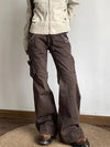 Brown Slim Bell Utility Denim