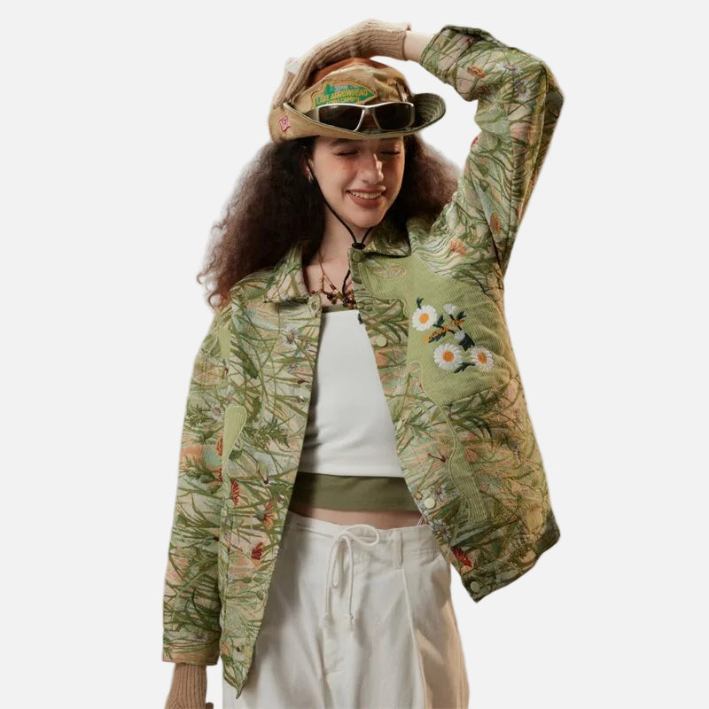 Botanical Daisy Print Jacket