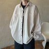 Oversize Kore Baskılı Gömlek, stil görünüm — Navra Wear
