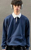 Off-Duty Elevated Comfortable Long Sleeve Sport-Collar T-Shirt