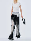 Perfect Fit Hollow Out Tie Up Bell Leg Denim