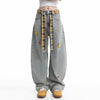 Insulated Seoul Style Curved Knife Bell Leg Denim