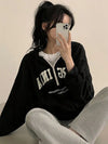 Cozy Zip-Up Letter Half-Zip Sweatshirt