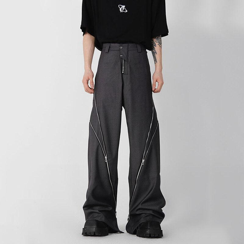 Zip Side Solid Trousers