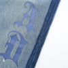 Metro Blue Goth Letter Print Sleek Denim