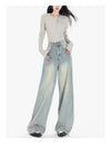Vintage Baggy Jean Pantolon, yakın çekim — Navra Wear