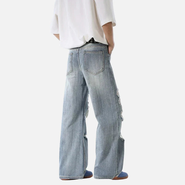 Lightweight Faded High Waisted Bell Leg Denim alternatif görünüm