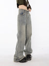 Raw Edge Washed Baggy Denim