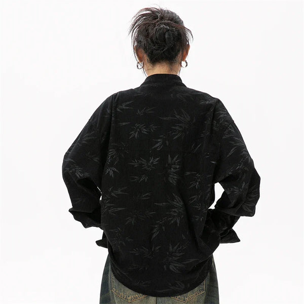 Qipao-Inspired Luxury Print Long Top alternatif görünüm