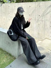 Chic Black Pleat Wide-Leg