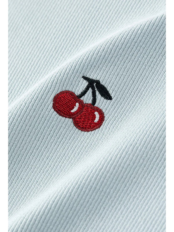 Cherry Needle-Art Scalloped T-Shirt alternatif görünüm