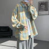 Vintage Oversize Ekose Gömlek, yakın çekim — Navra Wear