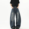 Yırtık Detaylı Baggy Jean Pantolon, kombin görünüm — Navra Wear