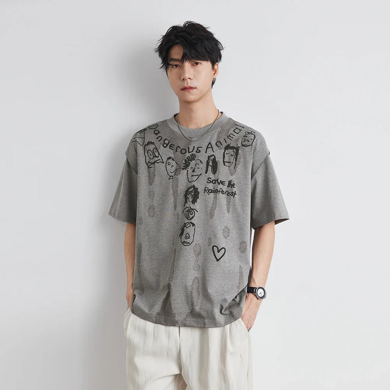 Foam Print Short T-Shirt
