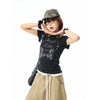 Digital-Age Chic Hip Hop Print Pattern Short Sleeve T-Shirt