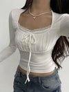 Coquette Ruched Bow Bust Top