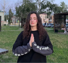 Oversized Long Sleeve Thread-Work Cross T-Shirt
