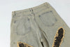 Metro Wild Print Patch Rivets Torn Denim