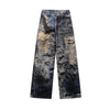 Classic 3D Printed Sleek Torn Bell Leg Denim