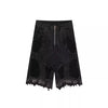Heritage Mosaic Frayed Denim Shorts