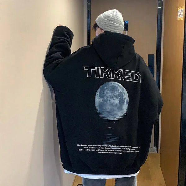 Chic Moon Graphic Printed Autumn Sweatshirt alternatif görünüm