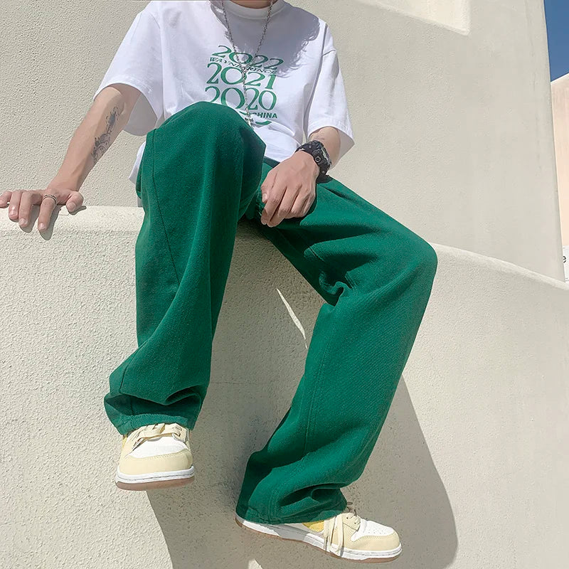 Relaxed Green Bell Leg Denim