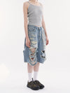 Plush Stylish Torn Holes Denim Shorts