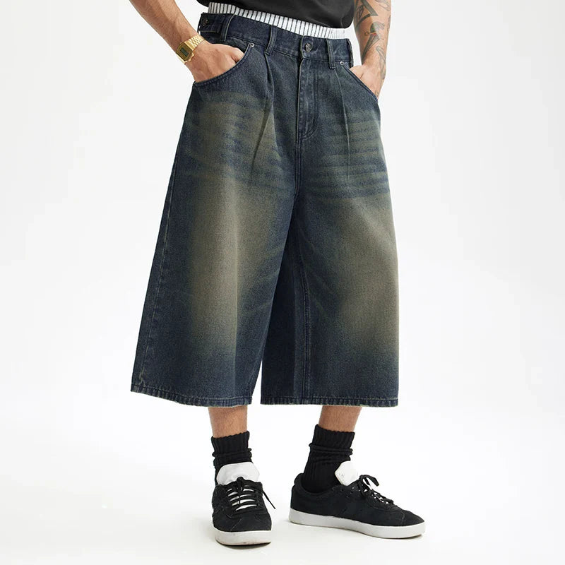 Western Metro Two Tone Rinse Denim Shorts