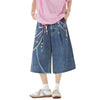 Stylish Relaxed Straight Cropped Denim Shorts