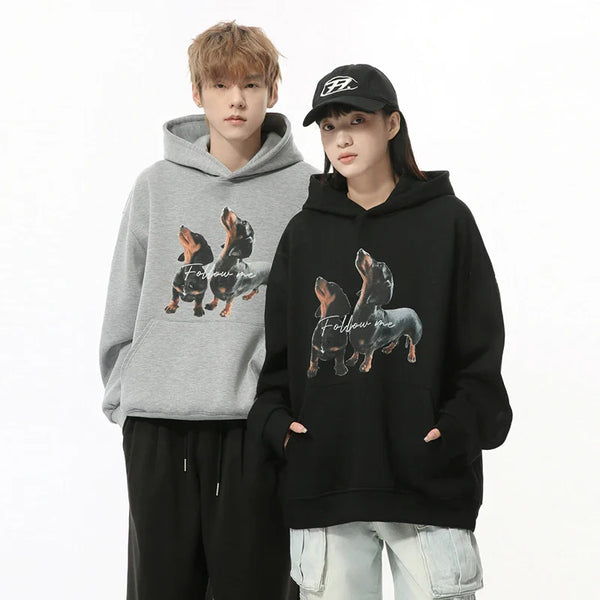 Solid Dog Print Sweatshirt alternatif görünüm