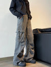 2000s Metro Heritage Cyber Gray Pintuck Relaxed Denim