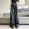 High-Rise Leather Wide-Leg