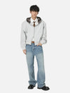 Check Tone Double Zip Chic Hood