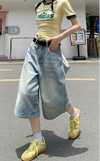 Timeless Wide Leg Relaxed Denim Shorts