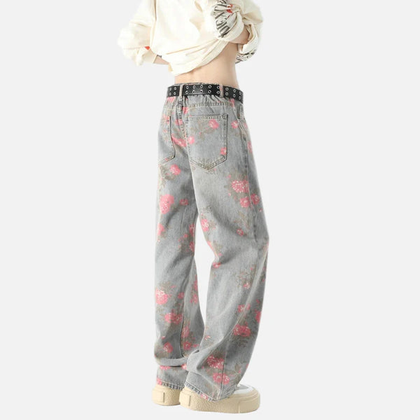 2000s Versatile Botanical Classic Leg Denim alternatif görünüm