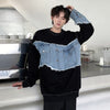 Denim Crossover Sweatshirt
