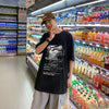 Street-Culture Oversized Obsidian Print T-Shirt